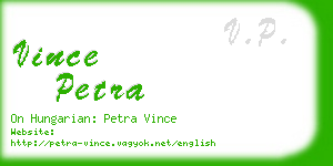 vince petra business card